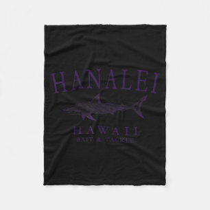 Hanalei hawaii haai vintage pruim kunst vissen  fleece deken