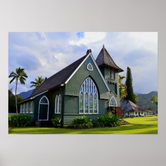 Hanalei, Hawaii, kerk Poster (Voorkant)