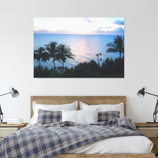 HANALEI HAWAII ZONSONDERGANG CANVASS PRINT (Insitu (Slaapkamer))