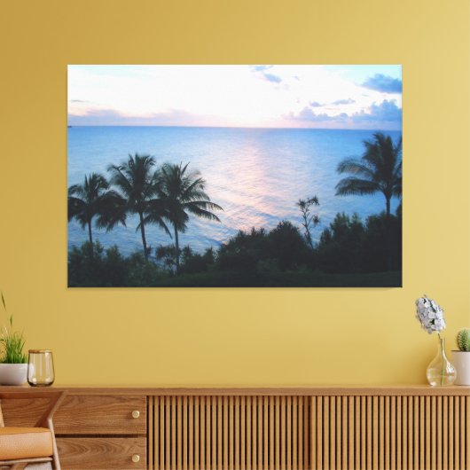 HANALEI HAWAII ZONSONDERGANG CANVASS PRINT (Insitu (Woonkamer))