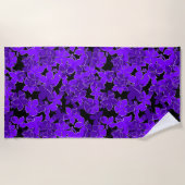 Hanalei Hawaiian Hibiscus Camo Floral - Paarse Strandlaken (Voorkant)