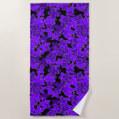 Hanalei Hawaiian Hibiscus Camo Floral - Paarse Strandlaken (Voorkant)