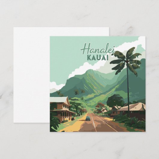 Hanalei Kauai Hawaii Bay Mountains Groen (Voorkant / Achterkant)