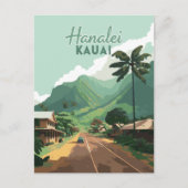 Hanalei Kauai Hawaii Bay Mountains Groen Briefkaart (Voorkant)