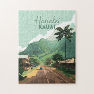 Hanalei Kauai Hawaii Bay Mountains Groen Legpuzzel