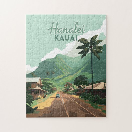 Hanalei Kauai Hawaii Bay Mountains Groen Legpuzzel (Verticaal)