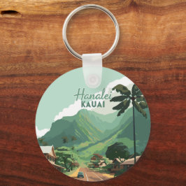 Hanalei Kauai Hawaii Bay Mountains Groen Sleutelhanger
