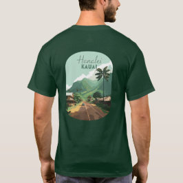 Hanalei Kauai Hawaii Bay Mountains Groen T-shirt