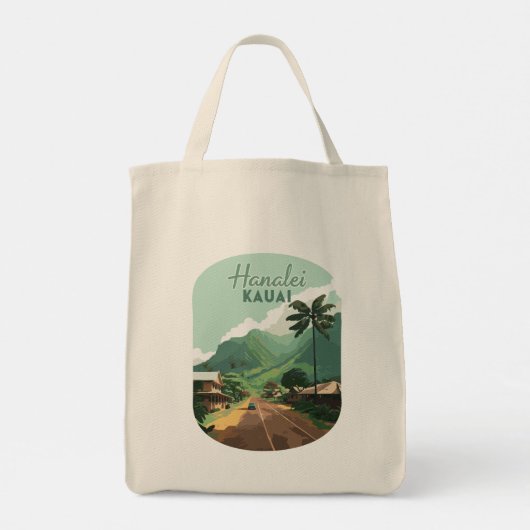 Hanalei Kauai Hawaii Bay Mountains Groen Tote Bag (Achterkant)