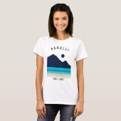 Hanalei Kauai Hawaii Retro  Strand T-shirt (Voorkant volledig)