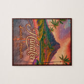 Hanalei Kauai Hawaii Retro Volcano Road, jaren 50 Legpuzzel (Horizontaal)