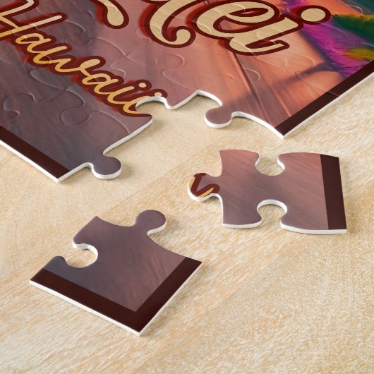 Hanalei Kauai Hawaii Retro Volcano Road, jaren 50 Legpuzzel (Zijkant)