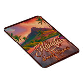 Hanalei Kauai Hawaii Retro Volcano Road, jaren 50 Magneet (Rechterzijde)