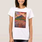 Hanalei Kauai Hawaii Retro Volcano Road, jaren 50 T-shirt (Voorkant)