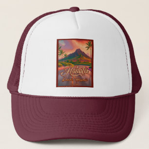 Hanalei Kauai Hawaii Retro Volcano Road, jaren 50 Trucker Pet