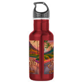 Hanalei Kauai Hawaii Retro Volcano Road, jaren 50 Waterfles (Achterkant)