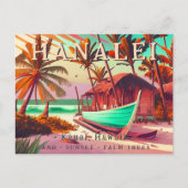 Hanalei Kauai Hawaii tropische zonsondergang palm  Briefkaart (Voorkant)