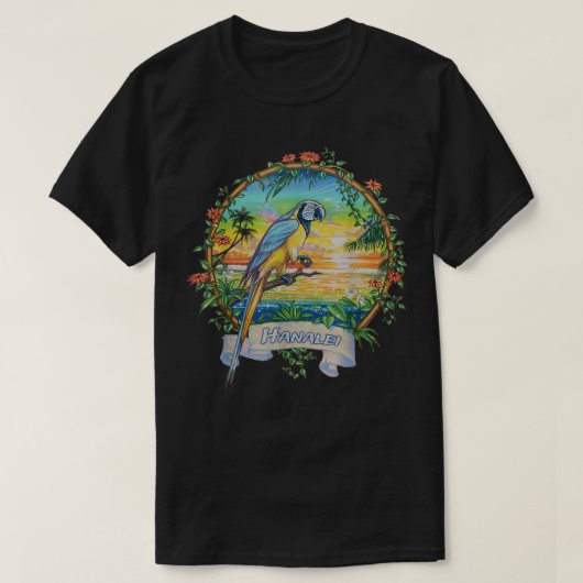 Hanalei, Kauai  Sunset Parrot Vacation Cop T-shirt (Design voorkant)