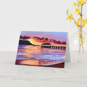 Hanalei Pier Sunset Card Kaart (Gele Bloem)