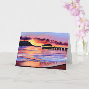 Hanalei Pier Sunset Card Kaart