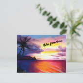 Hanalei Sunset Briefkaart (Staand voorkant)