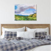 Hanalei Valley Hawaii Oil Painting Canvas Afdruk (Insitu (Slaapkamer))
