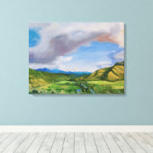 Hanalei Valley Hawaii Oil Painting Canvas Afdruk (Insitu (Houten vloer))