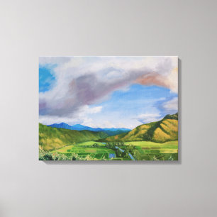 Hanalei Valley Hawaii Oil Painting Canvas Afdruk