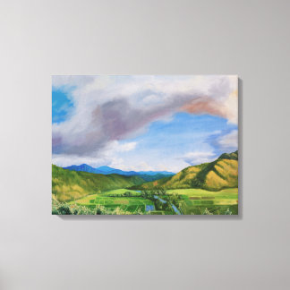 Hanalei Valley Hawaii Oil Painting Canvas Afdruk