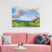 Hanalei Valley Hawaii Oil Painting Canvas Afdruk (Insitu (Woonkamer))