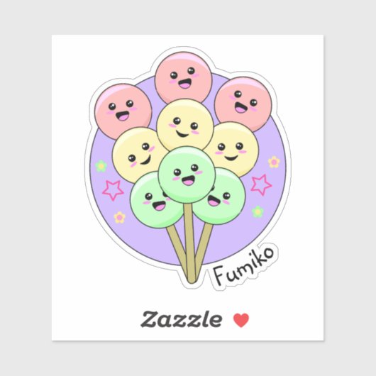 Hanami Dango Zoete Japanse Kawaii Voedsel Sticker (Vel)