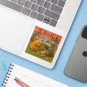 Hanami Friends Sticker (Laptop met iPhone)