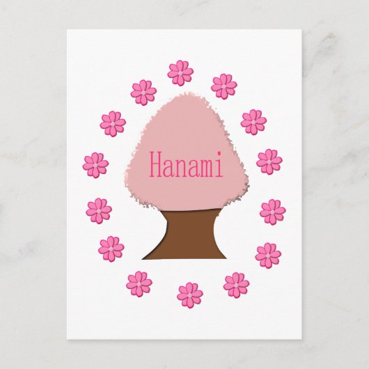 Hanami Japanse Cherry Tree Briefkaart (Voorkant)