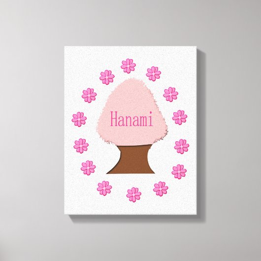 Hanami Japanse Cherry Tree Canvas Afdruk (Voorkant)