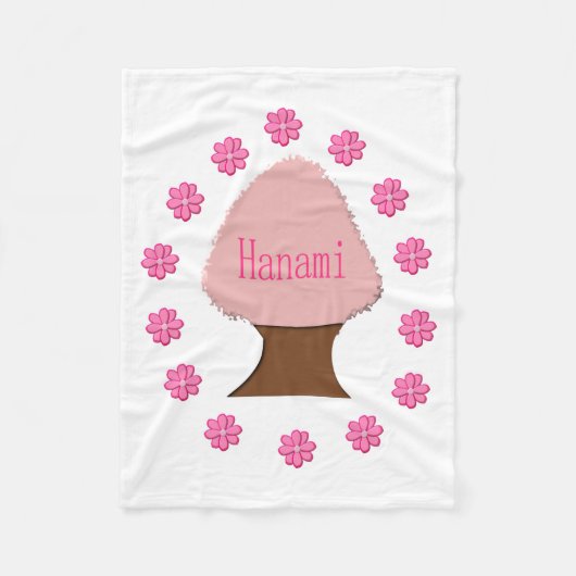 Hanami Japanse Cherry Tree Fleece Deken (Voorkant)