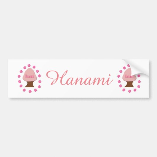 Hanami Japanse Cherry Tree gepersonaliseerd Bumpersticker (Voorkant)