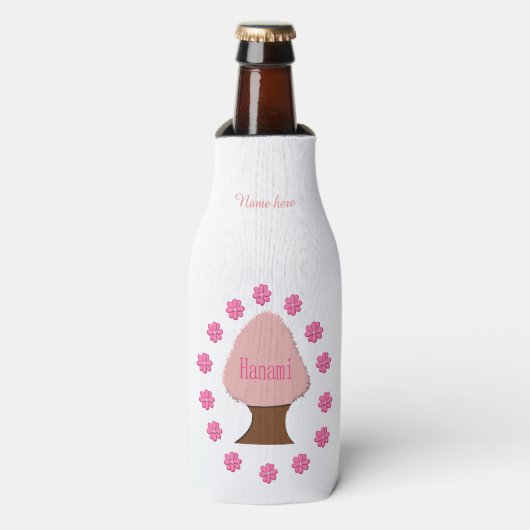 Hanami Japanse Cherry Tree gepersonaliseerd Flesjeskoeler (Fles Voorkant)