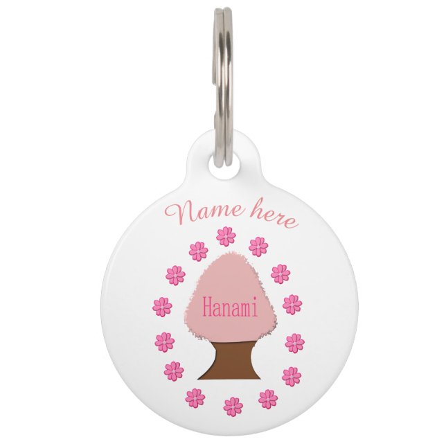 Hanami Japanse Cherry Tree gepersonaliseerd Huisdierpenning (Voorkant)