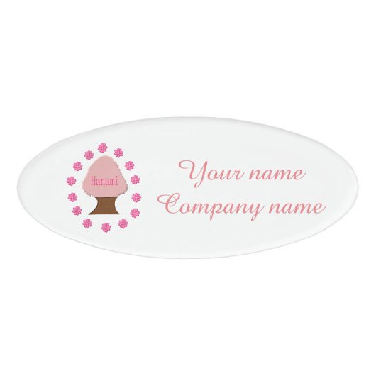 Hanami Japanse Cherry Tree gepersonaliseerd Naambadge (Voorkant)