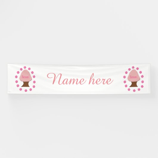 Hanami Japanse Cherry Tree gepersonaliseerd Spandoek (Horizontaal)