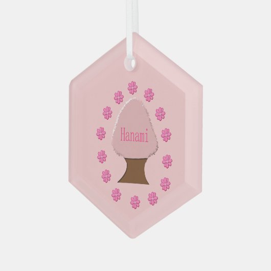 Hanami Japanse Cherry Tree Glas Ornament (Voorkant links)