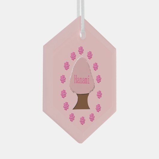 Hanami Japanse Cherry Tree Glas Ornament (Voorkant Rechts)