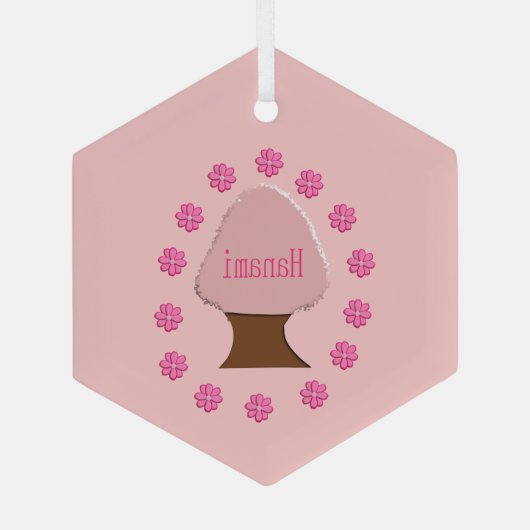Hanami Japanse Cherry Tree Glas Ornament (Achterkant)