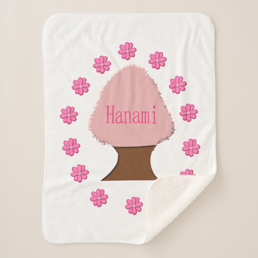 Hanami Japanse Cherry Tree Sherpa Deken (Voorkant)