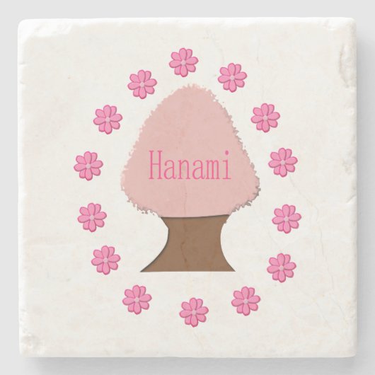 Hanami Japanse Cherry Tree Stenen Onderzetter (Voorkant)