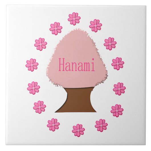 Hanami Japanse Cherry Tree Tegeltje (Voorkant)