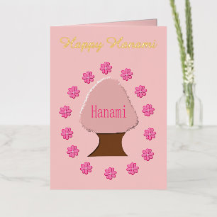 Hanami Japanse Kersenboom Aangepast Folie Wenskaart
