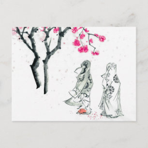 Hanami   Sakurbloemen kijken Briefkaart