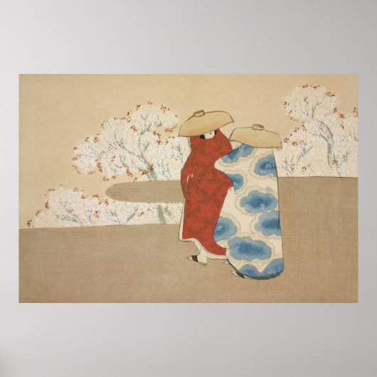 Hanami Seizoen door Kamisaka Sekka (1909-1910) Poster (Voorkant)