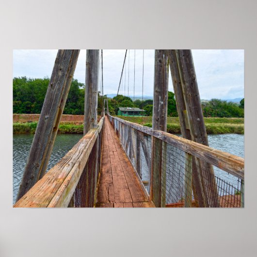 Hanapepe Hangbrug, Kauai, Hawaï Poster (Voorkant)
